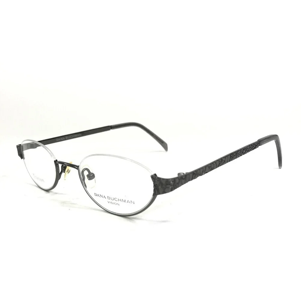 Dana Buchman Eyeglasses Frames Eloise GM Gray Round Half Rim 47-21-145